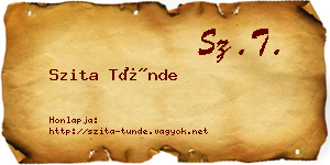 Szita Tünde névjegykártya